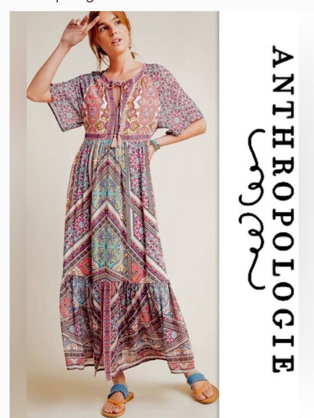 Kachel Boho Paisley Midi Dress Anthropologie